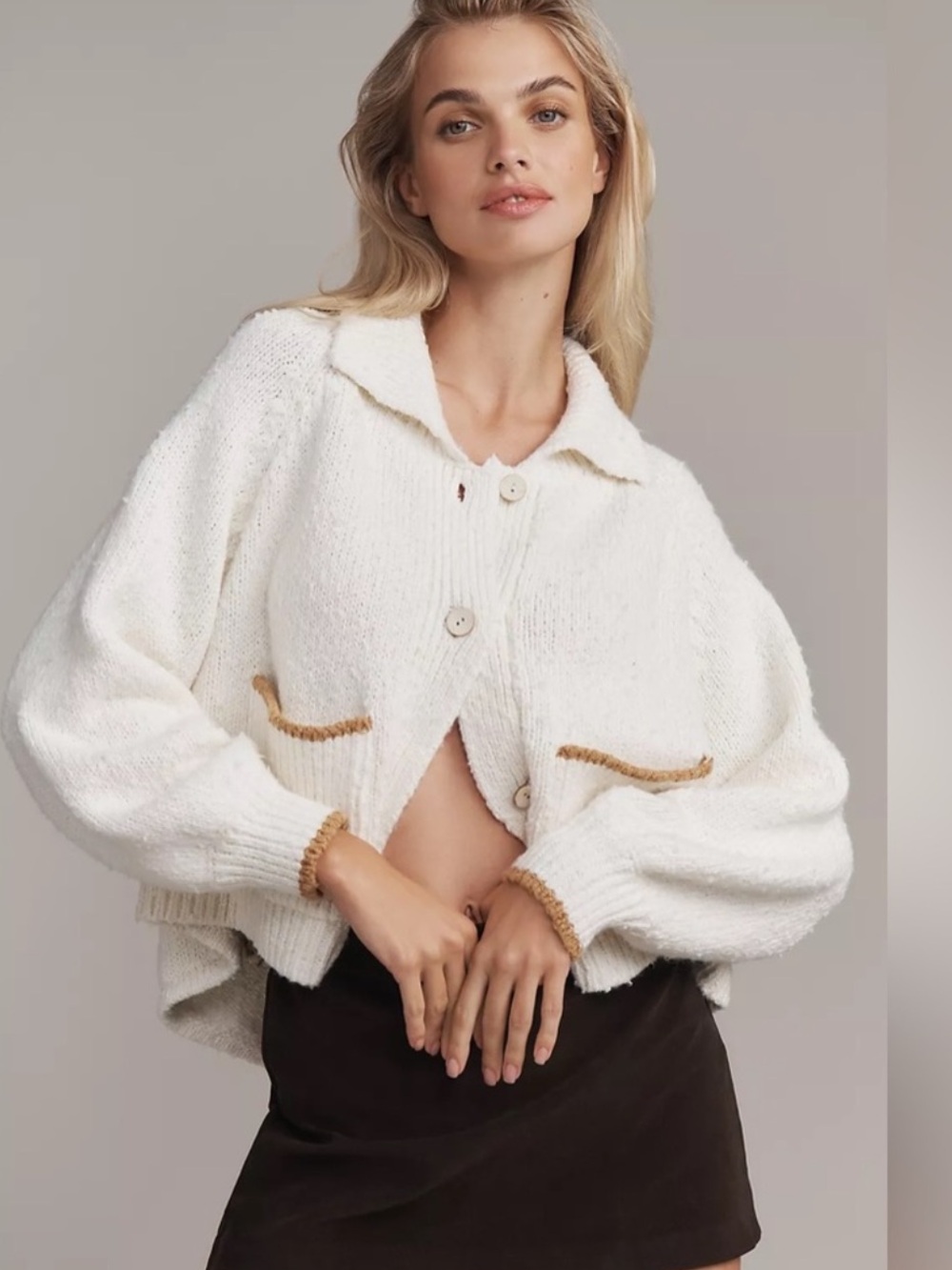 Anthropologie Pilcro Jesse Dog Icon Cardigan Sweater - Picture 2 of 9
